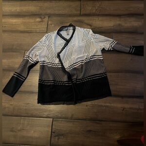 Chico's Easywear Black and White Striped Top